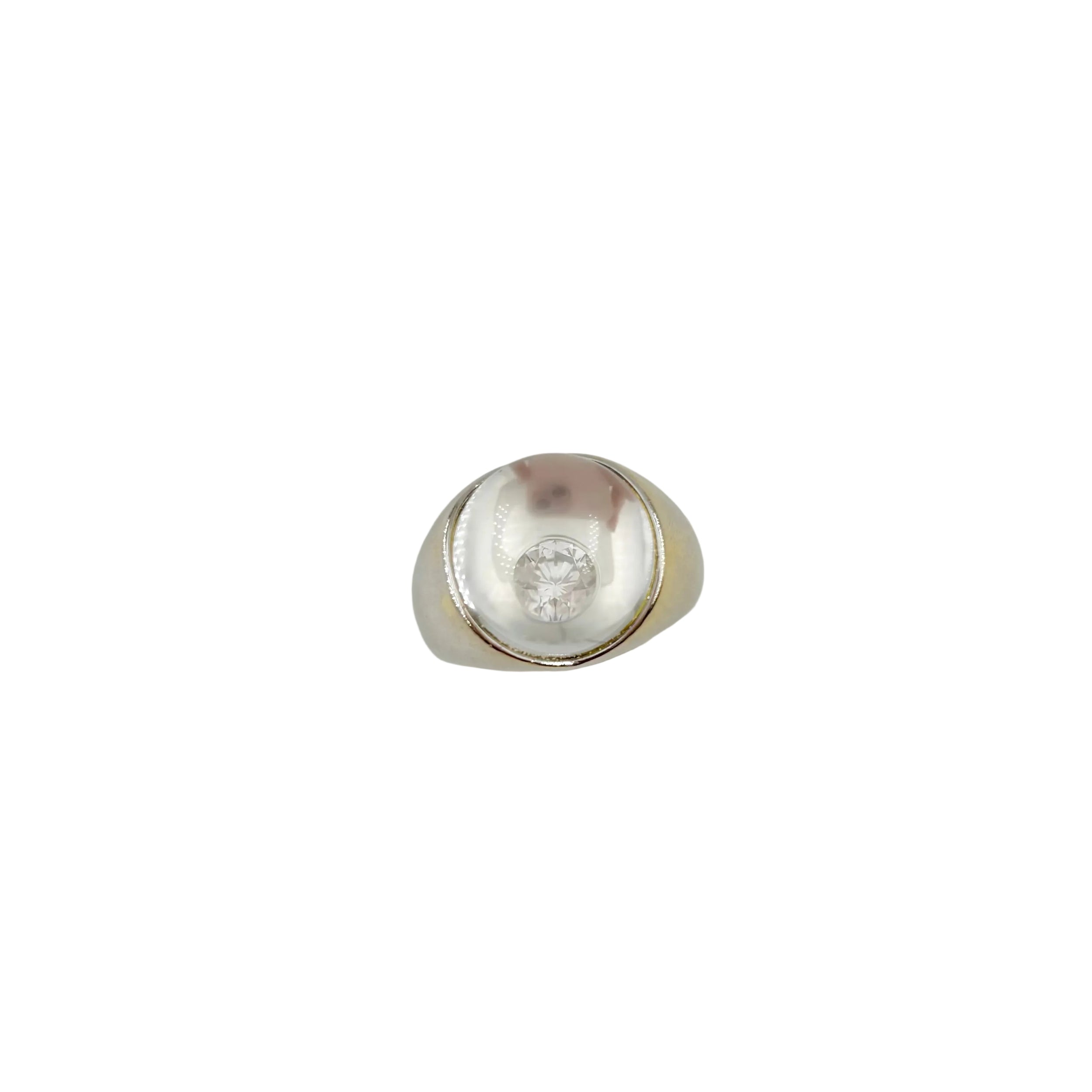 Bague MAUBOUSSIN "Transparence" en or blanc, cristal de roche et diamant