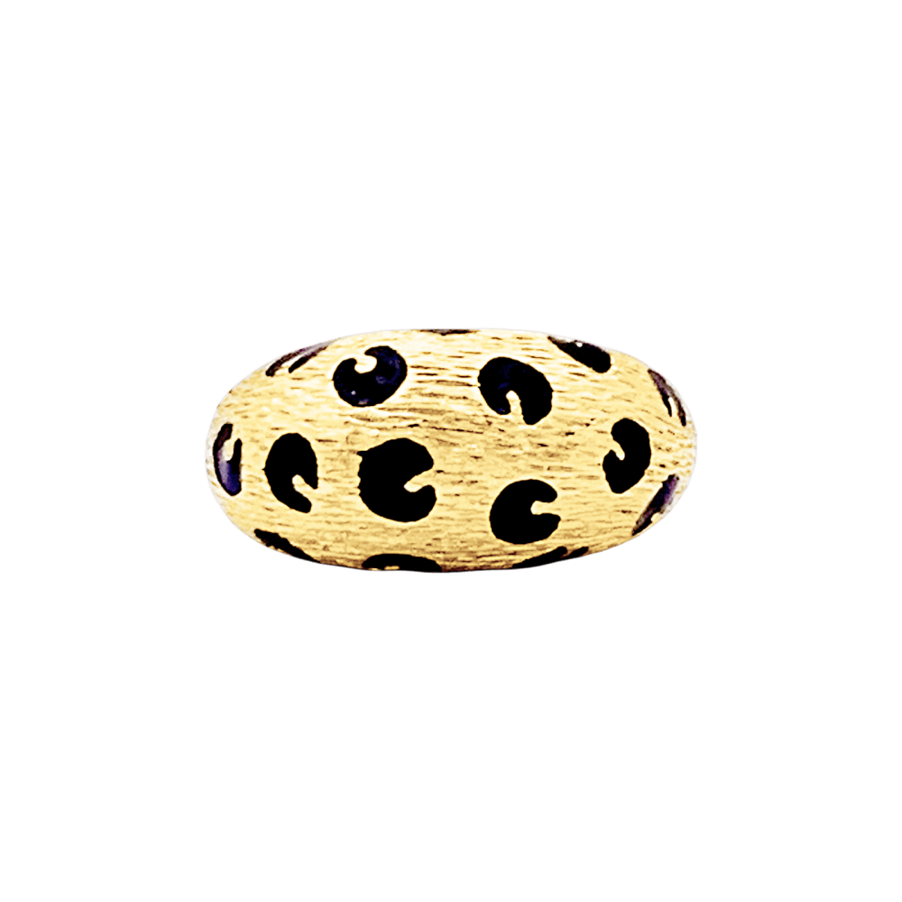 Bague Fred Paris, "Léopard", or jaune, émail noir.
