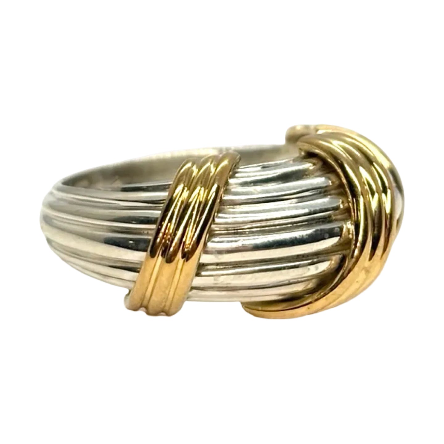 Bague Jonc HERMÈS en or jaune et argent
