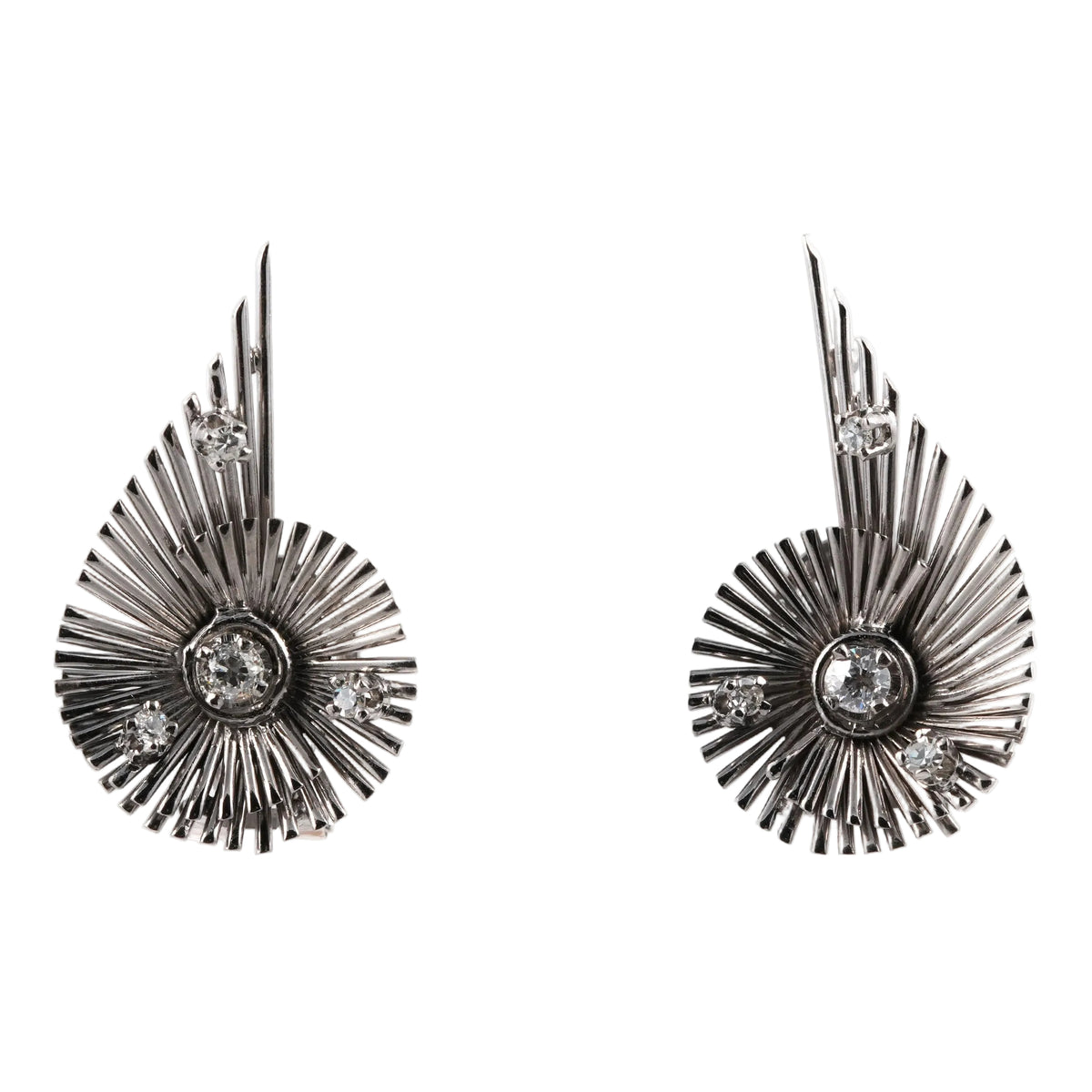 Boucles d'oreilles Clips en or blanc et diamants
