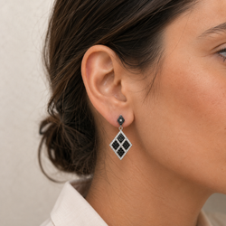 Boucles d’oreilles en or blanc et diamants