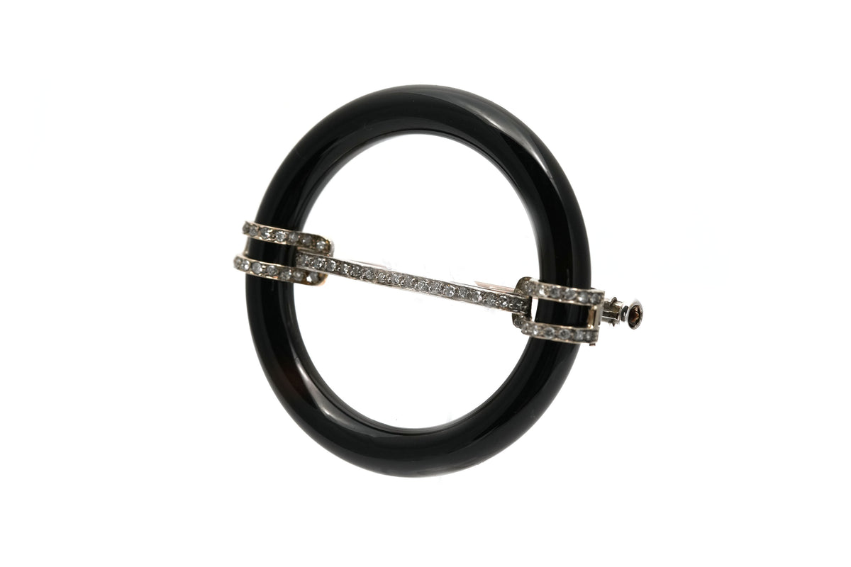 Broche Épingle en or blanc et diamants