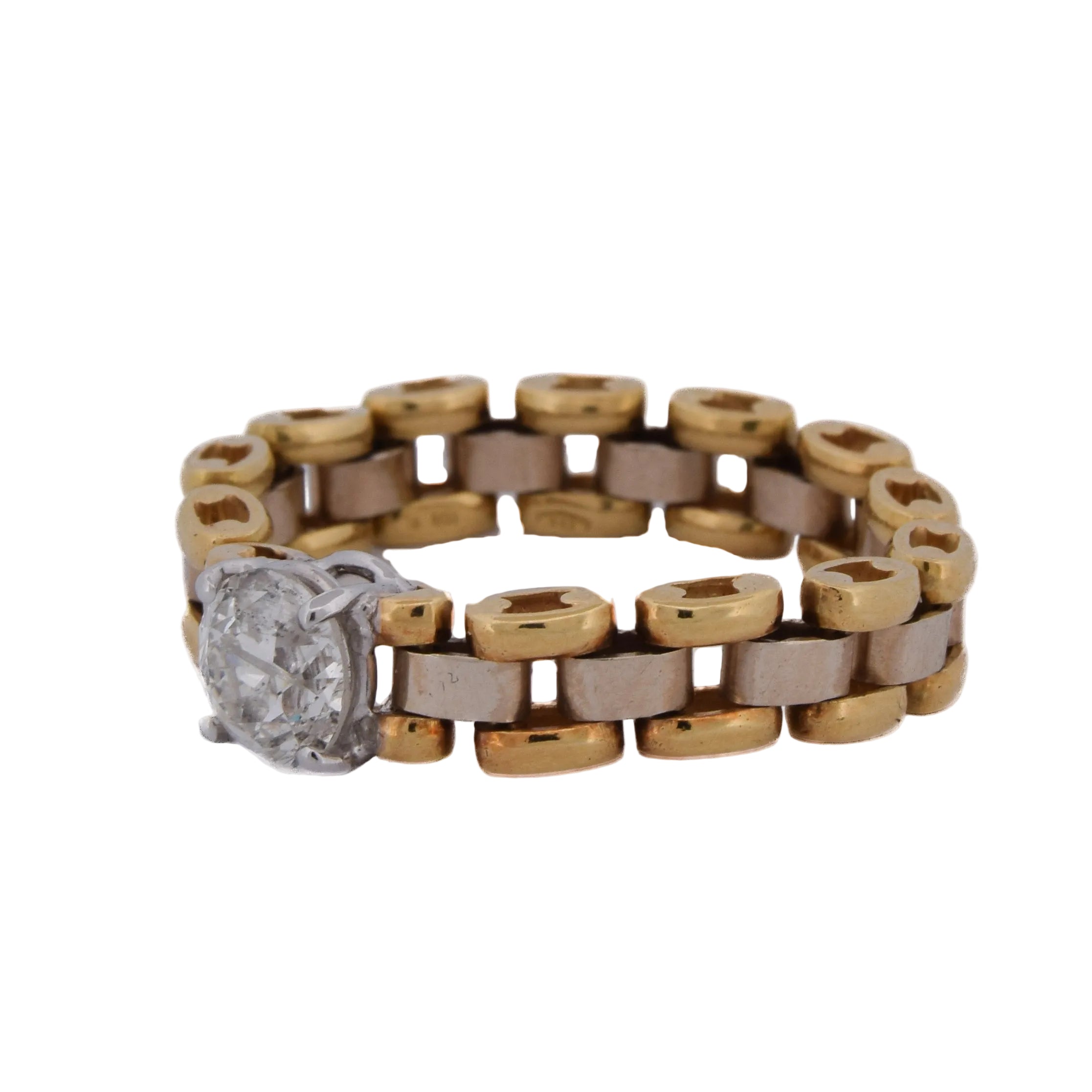 Bague en or blanc, or jaune et diamants