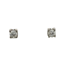 Boucles d'oreilles Puces CARTIER "Double C" en or blanc et diamants