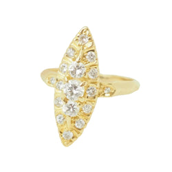 Bague Marquise en or jaune et diamants