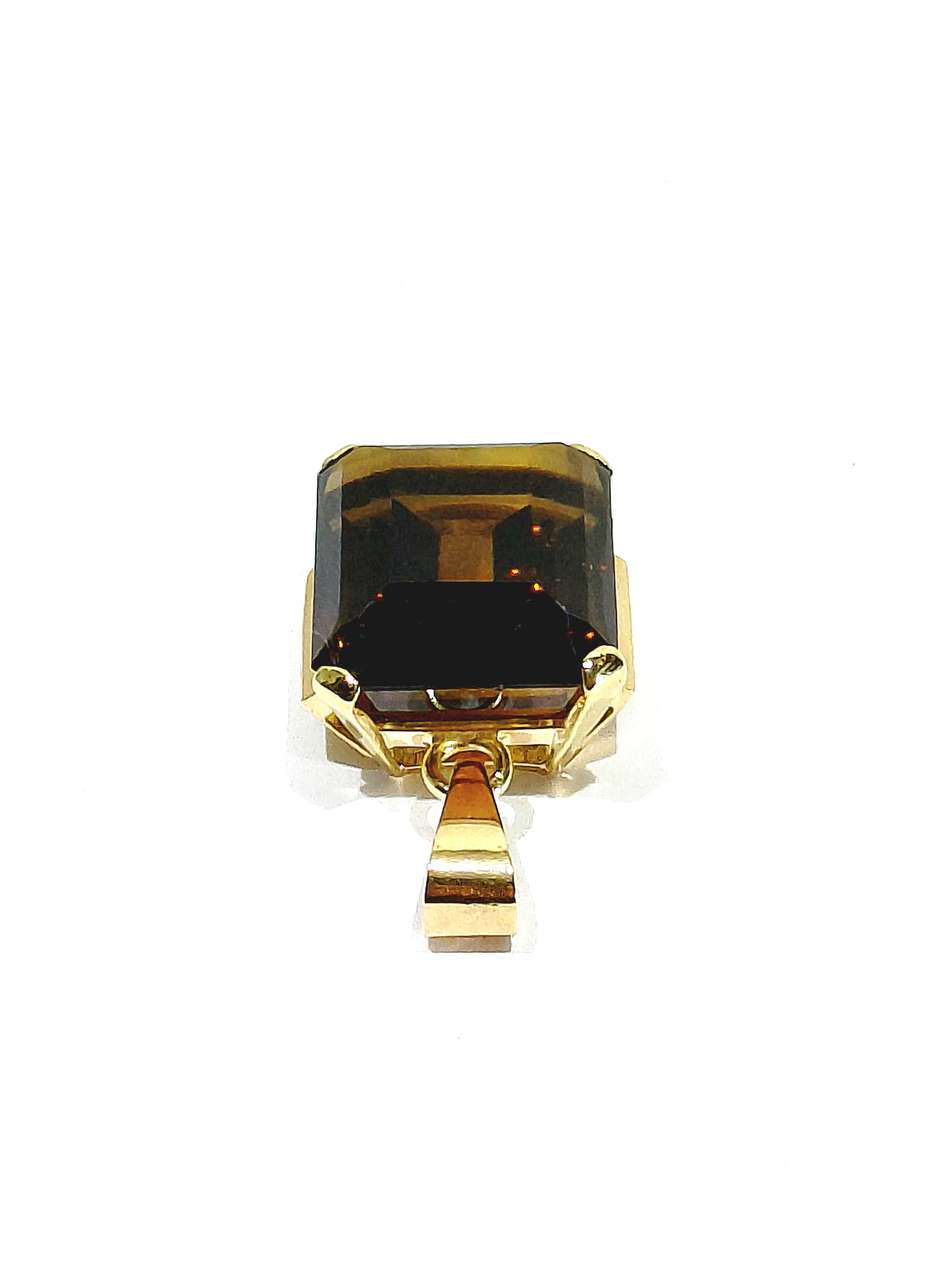 Pendentif en or rose et citrine