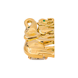 Cartier Broche Route des indes Or jaune Emeraude