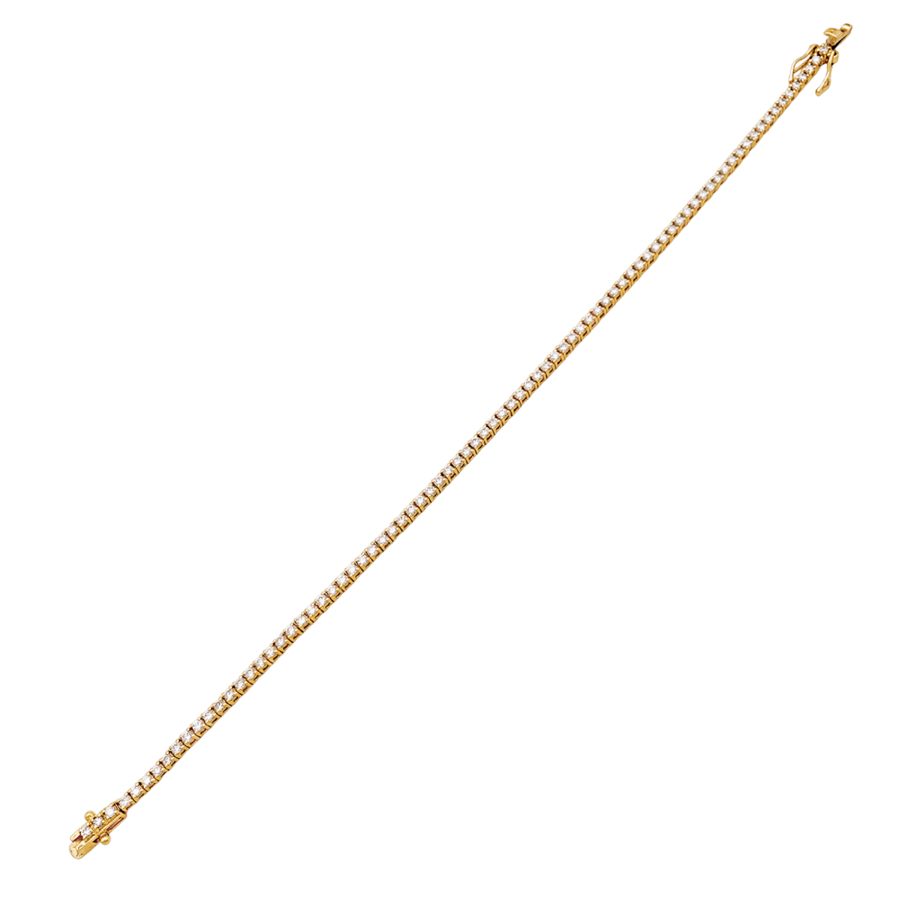Bracelet ligne, or rose et diamants taille brillant, 1.38 carat.