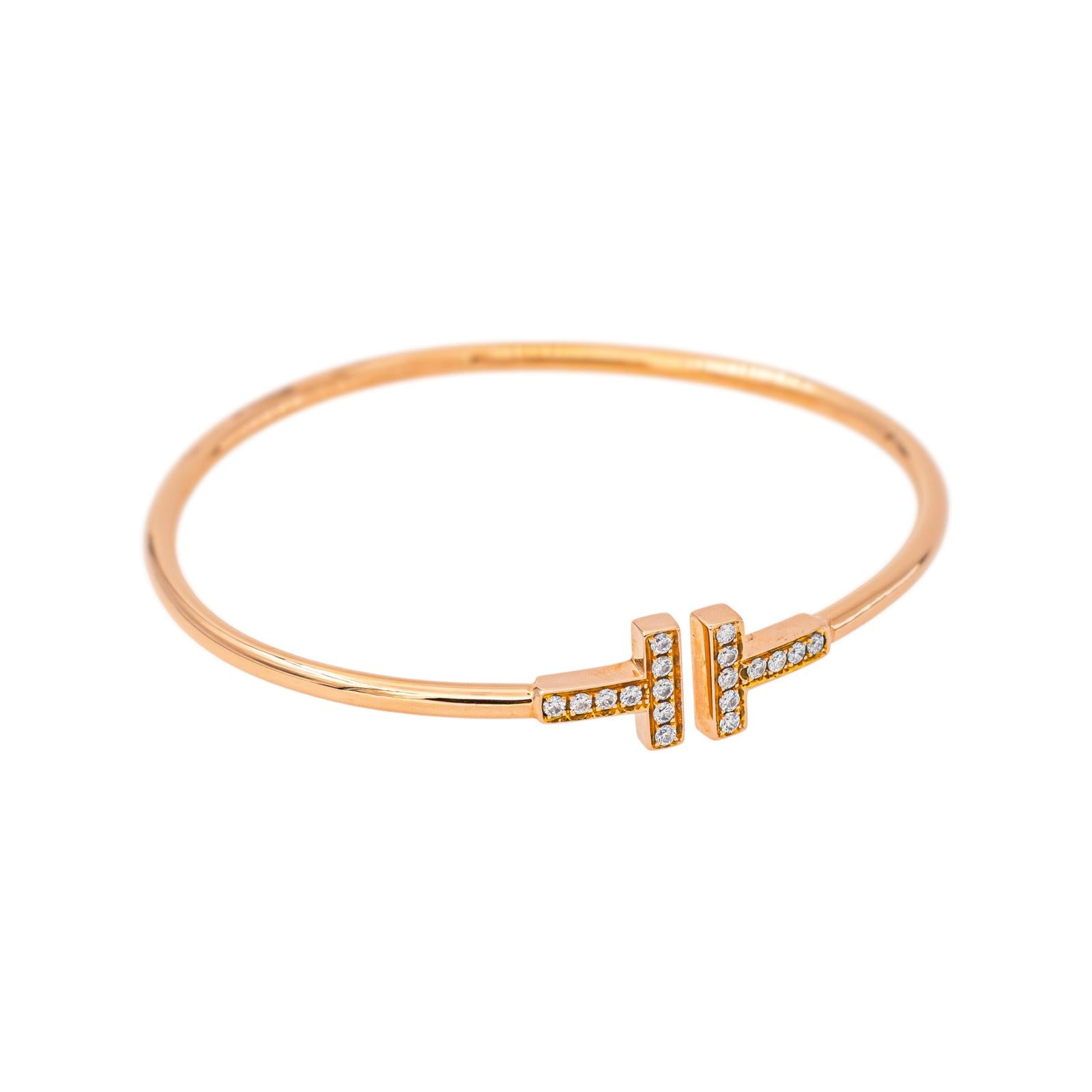 Tiffany & Co Bracelet Tiffany T Or rose Diamant