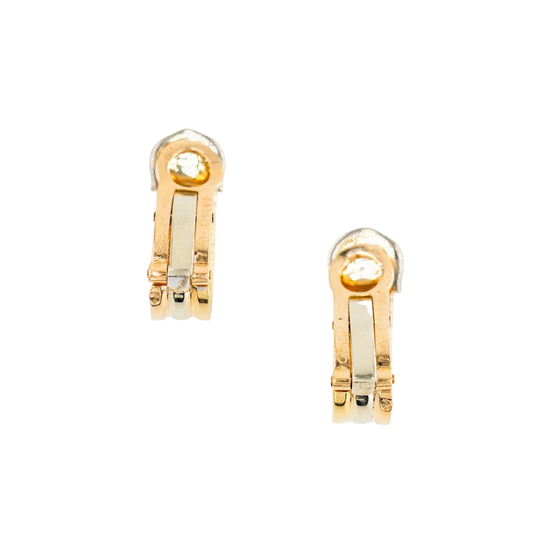 Boucles d'oreilles Clip CARTIER "C de Cartier" en or blanc, or jaune et or rose