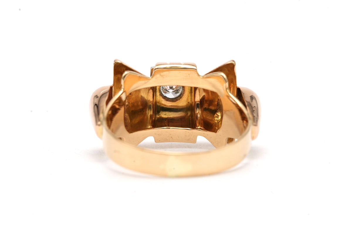 Bague Tank en or jaune et diamants