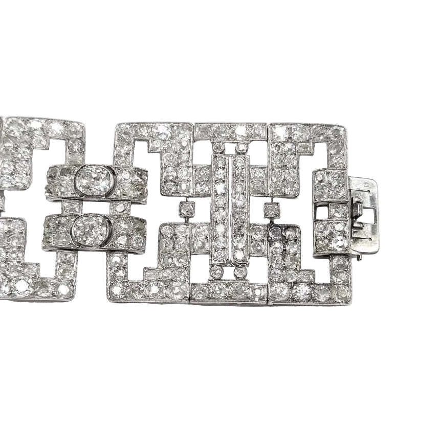 Bracelet en or blanc, platine et diamants