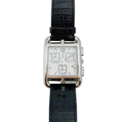 Montre HERMÈS "Cape Cod Chrono" en acier et cuir