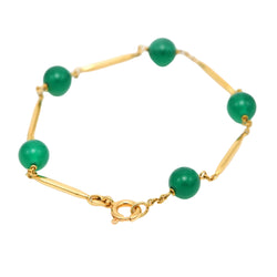 Bracelet en or jaune et chrysoprases