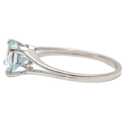 Bague Solitaire en or blanc et aigue-marine