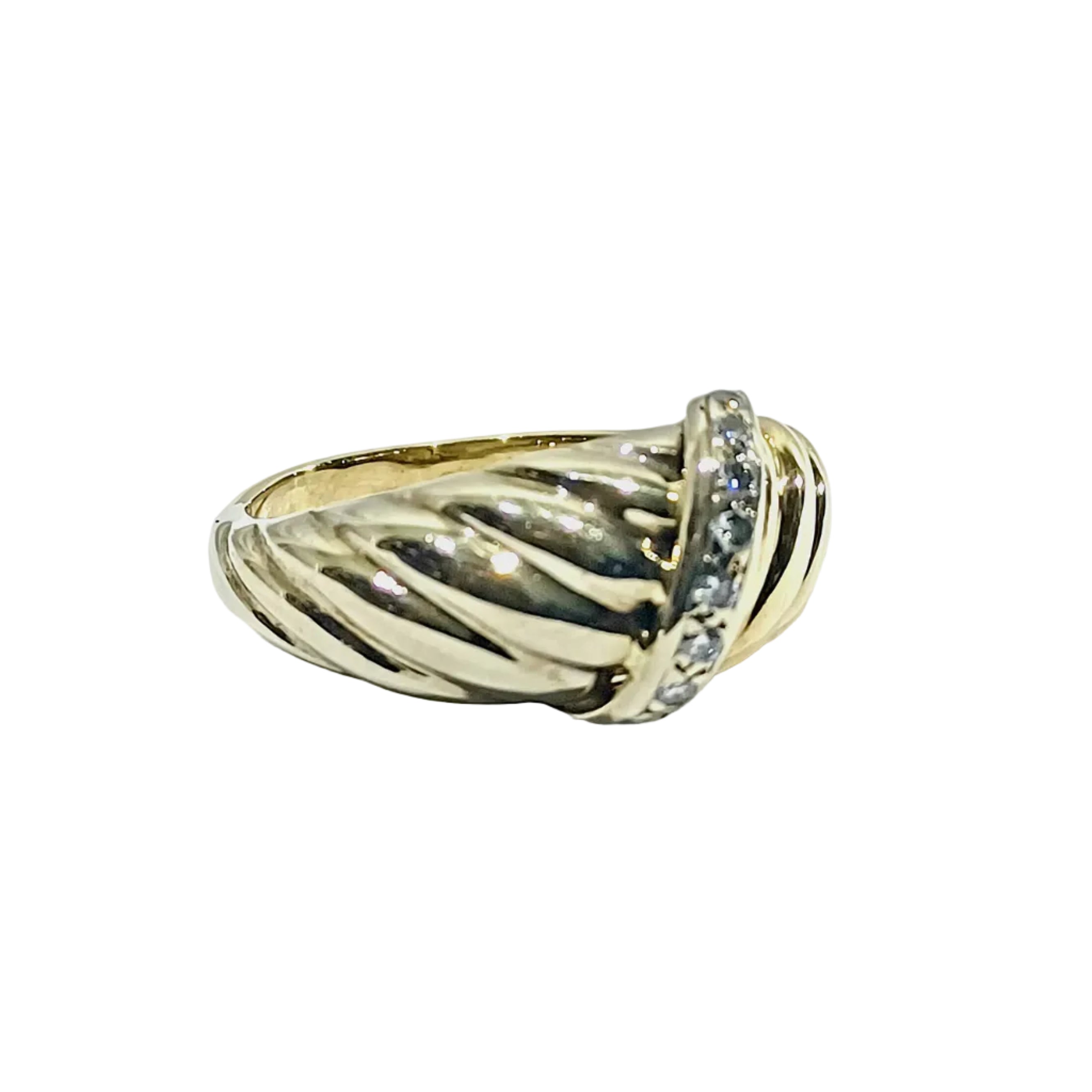 Bague en or jaune, or blanc et diamants