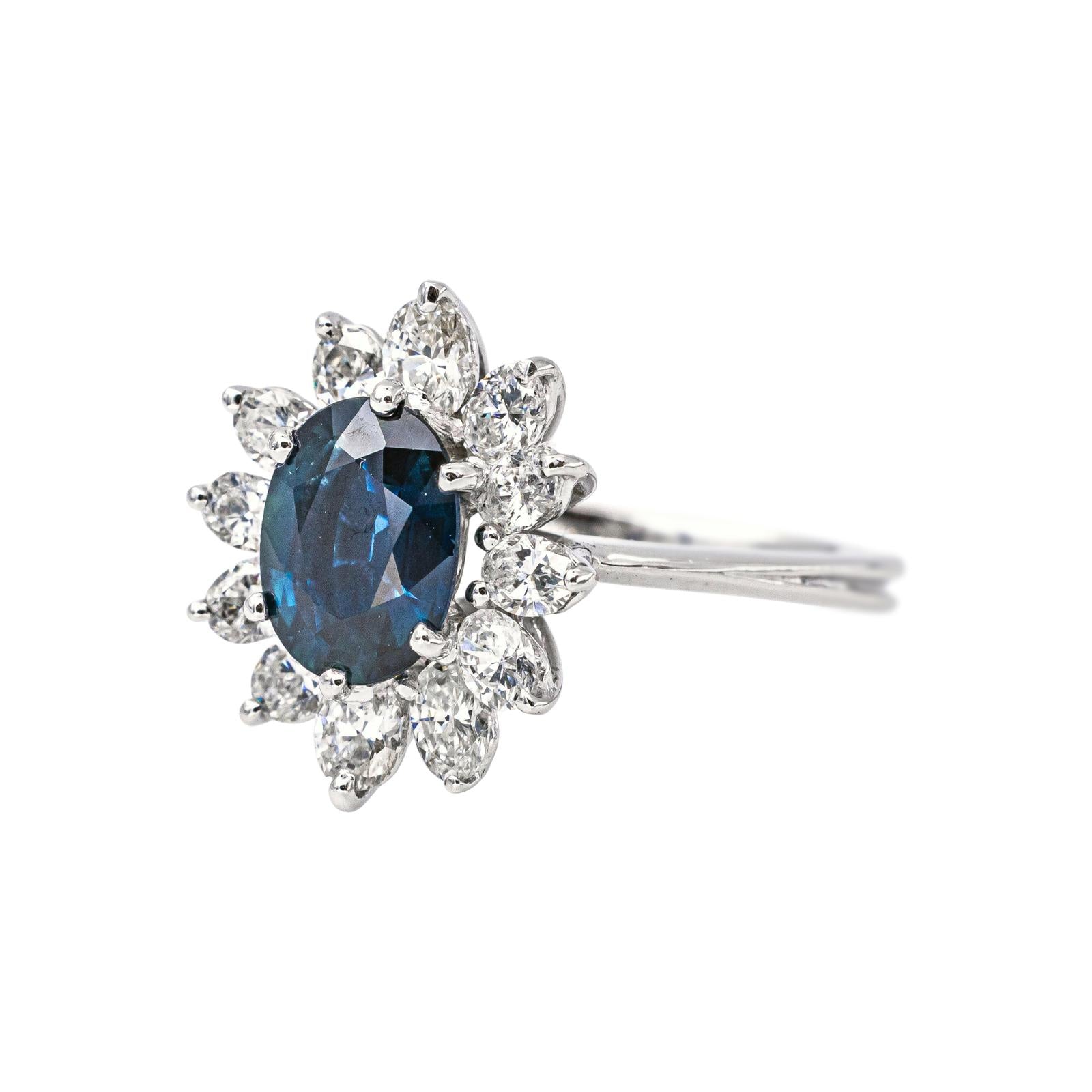 Bague Pompadour Or blanc Saphir