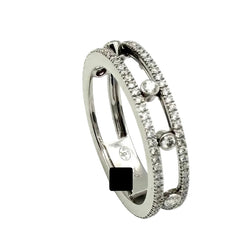 Bague Pavée MESSIKA "Fine Move Romane Pavée" en or blanc et diamants