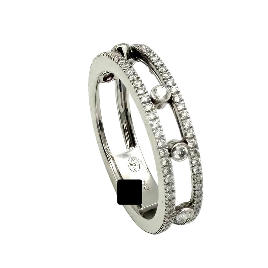 Bague Pavée MESSIKA "Fine Move Romane Pavée" en or blanc et diamants