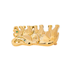 Cartier Broche Route des indes Or jaune Emeraude
