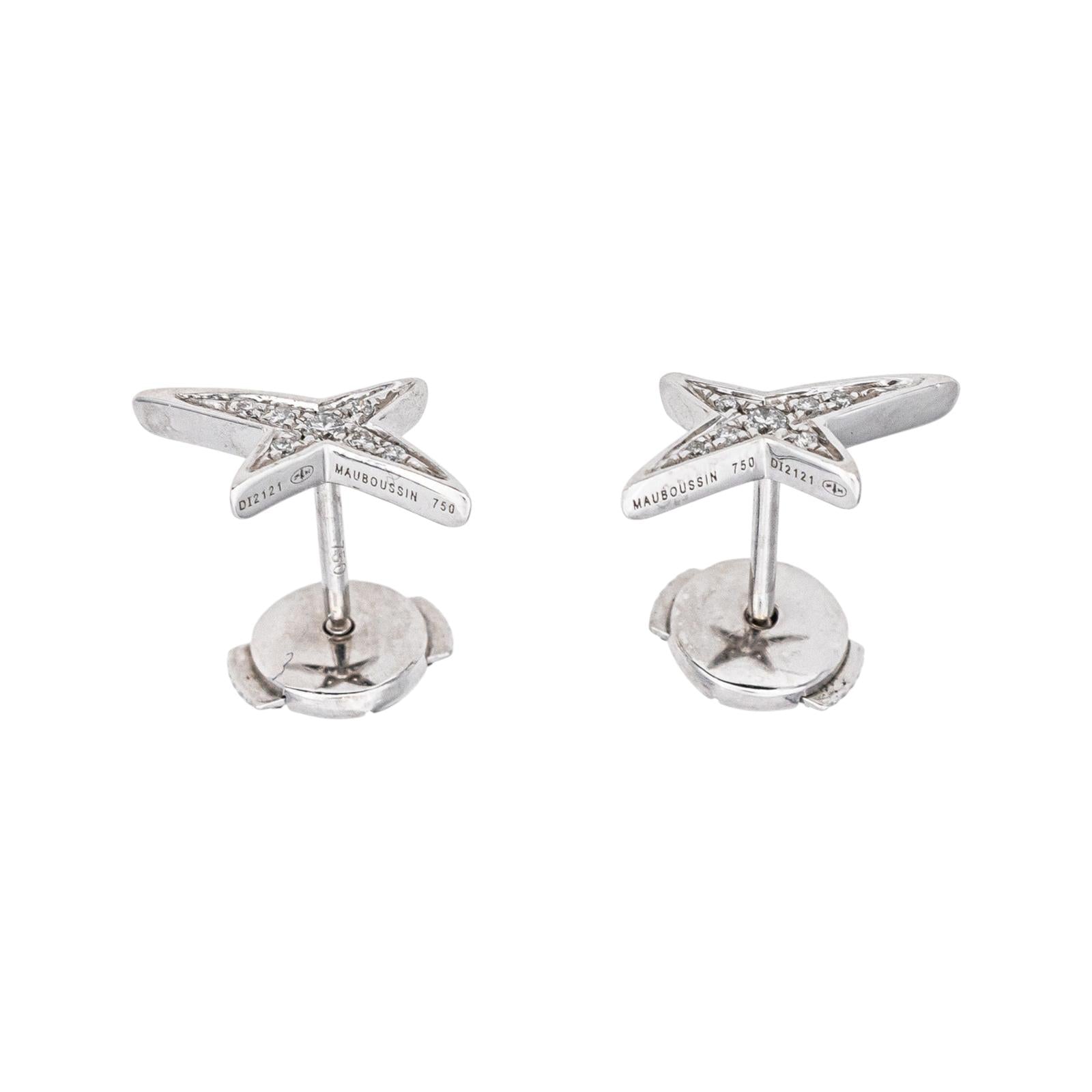 Mauboussin Boucles d'oreilles French Valentine Or blanc Diamant