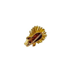 Broche Hérisson en or jaune et rubis
