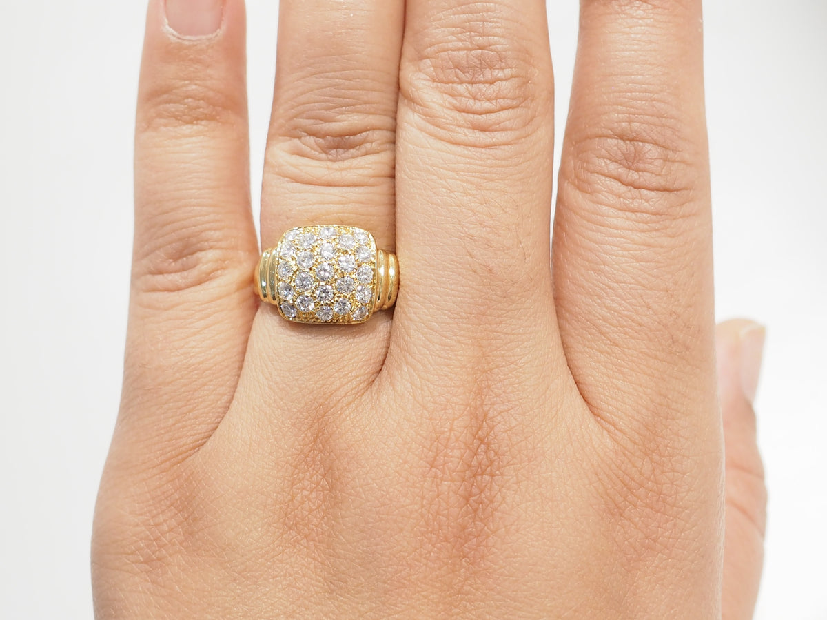 Bague Pavée en or jaune et diamants