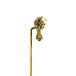 Épingle à cravate en or jaune et perle