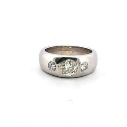 Bague Jonc en platine et diamants