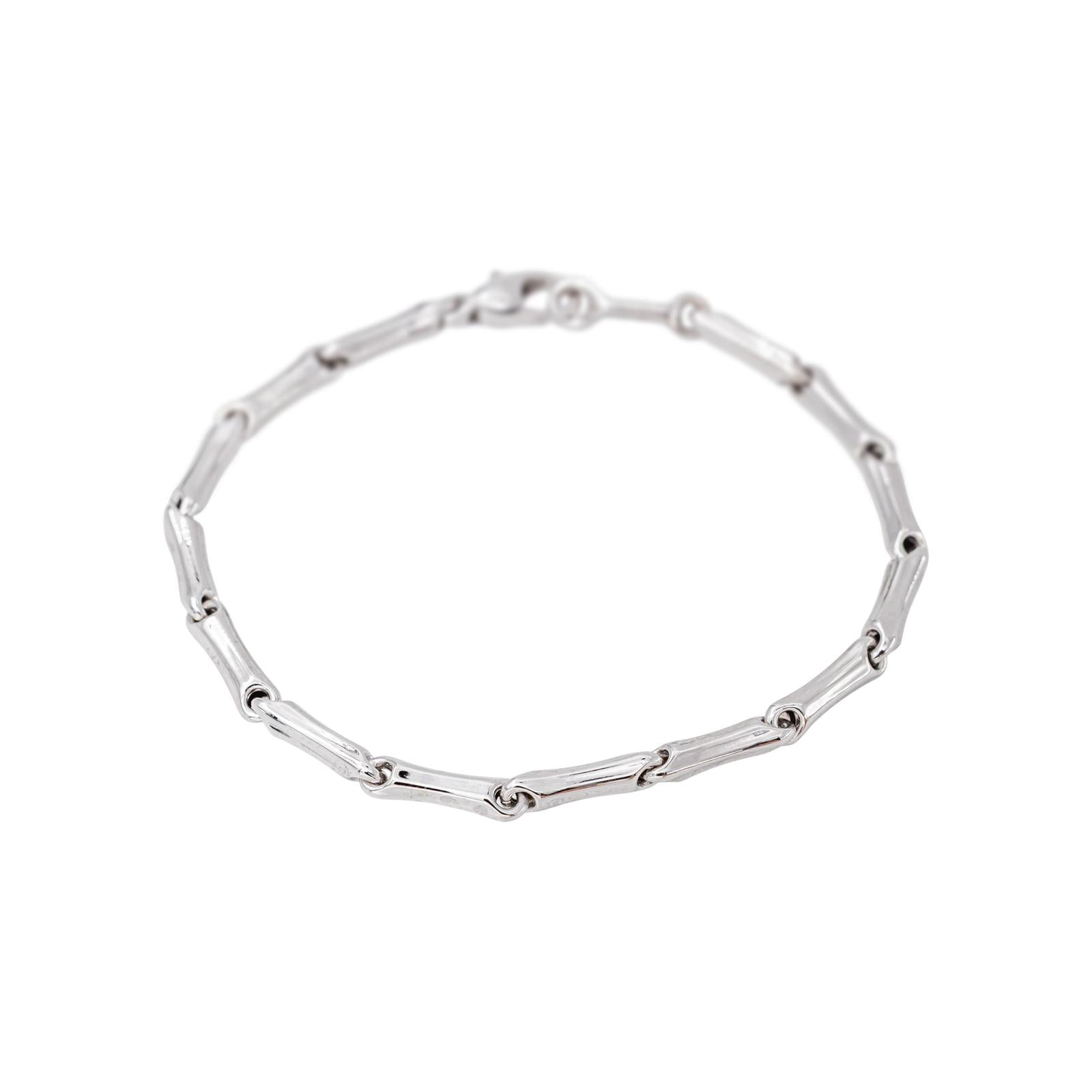 Chimento Bracelet Maille bâton Bamboo Or blanc