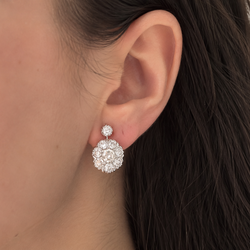 Boucles d'oreilles Dormeuses en platine et diamants