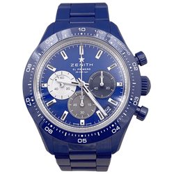 Montre Zenith, "Chronomaster Sport 160th Anniversary Edition", céramique bleue.