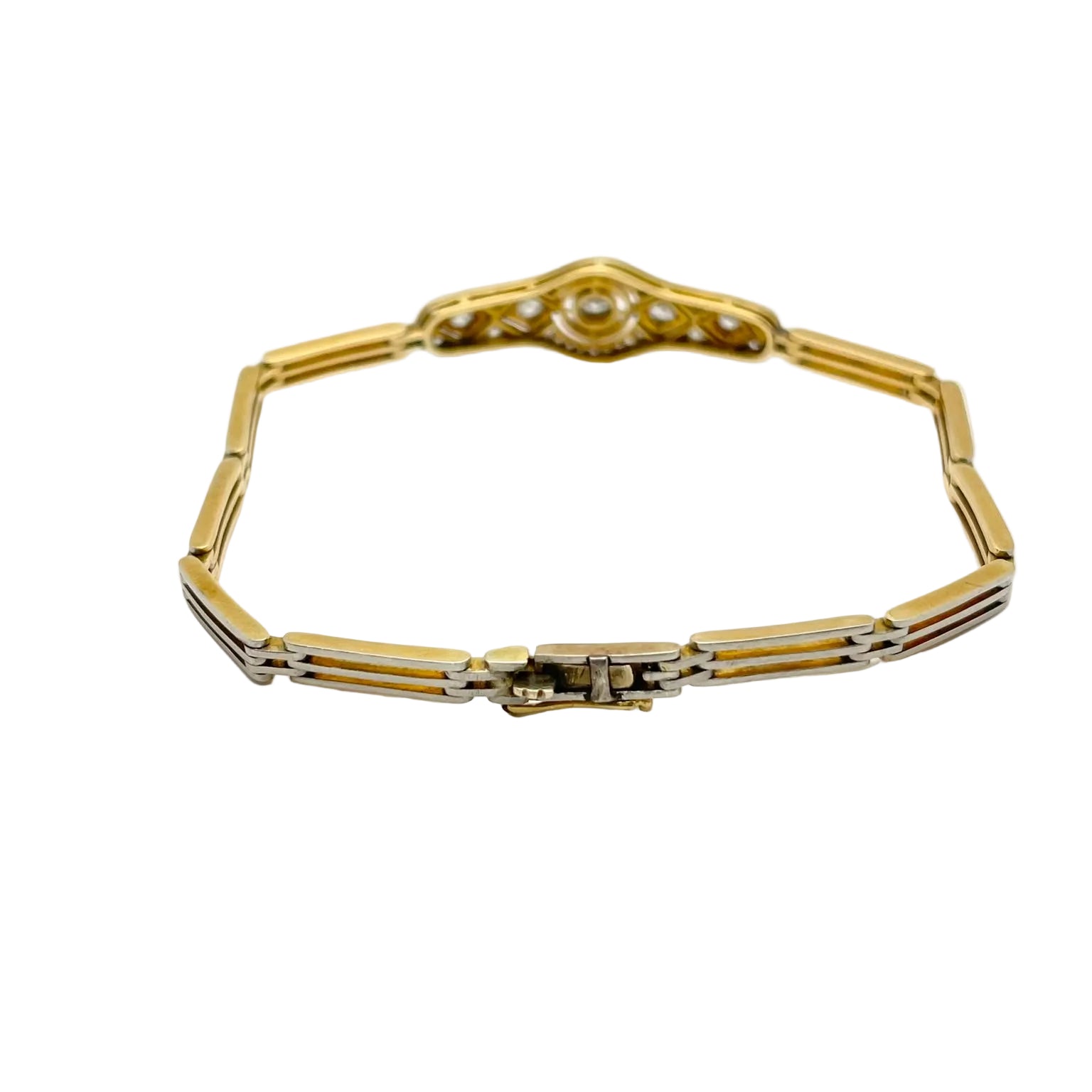 Bracelet en or blanc, or jaune et diamants