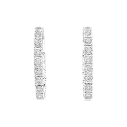Boucles d'oreilles Créoles en or blanc et diamants