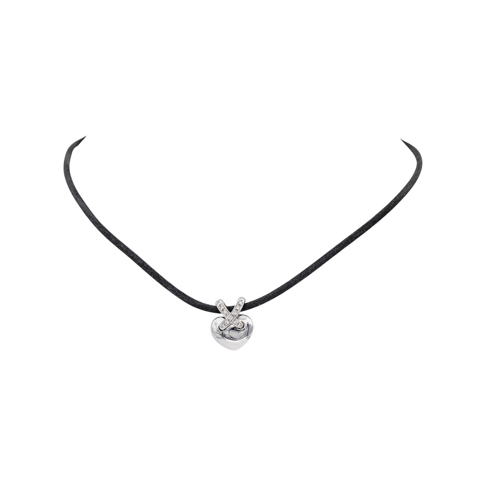 Chaumet Collier Pendentif Liens Or blanc Diamant