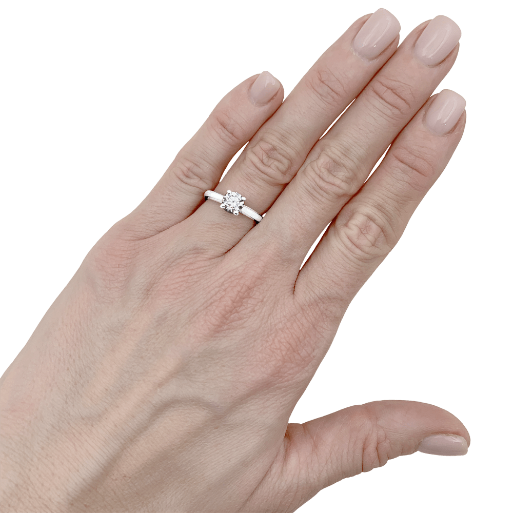 Solitaire Cartier, "1895", platine.