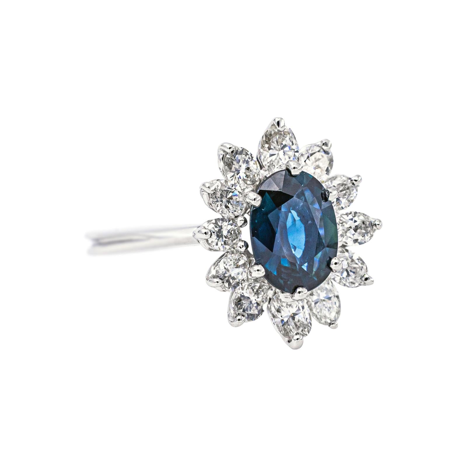 Bague Pompadour Or blanc Saphir
