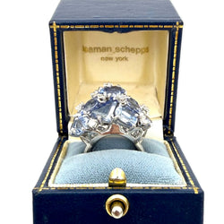 Bague Cocktail SEAMAN SCHEPPS "Bubbles" en or blanc, saphirs et diamants