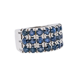 Bague Bandeau Or blanc Saphir