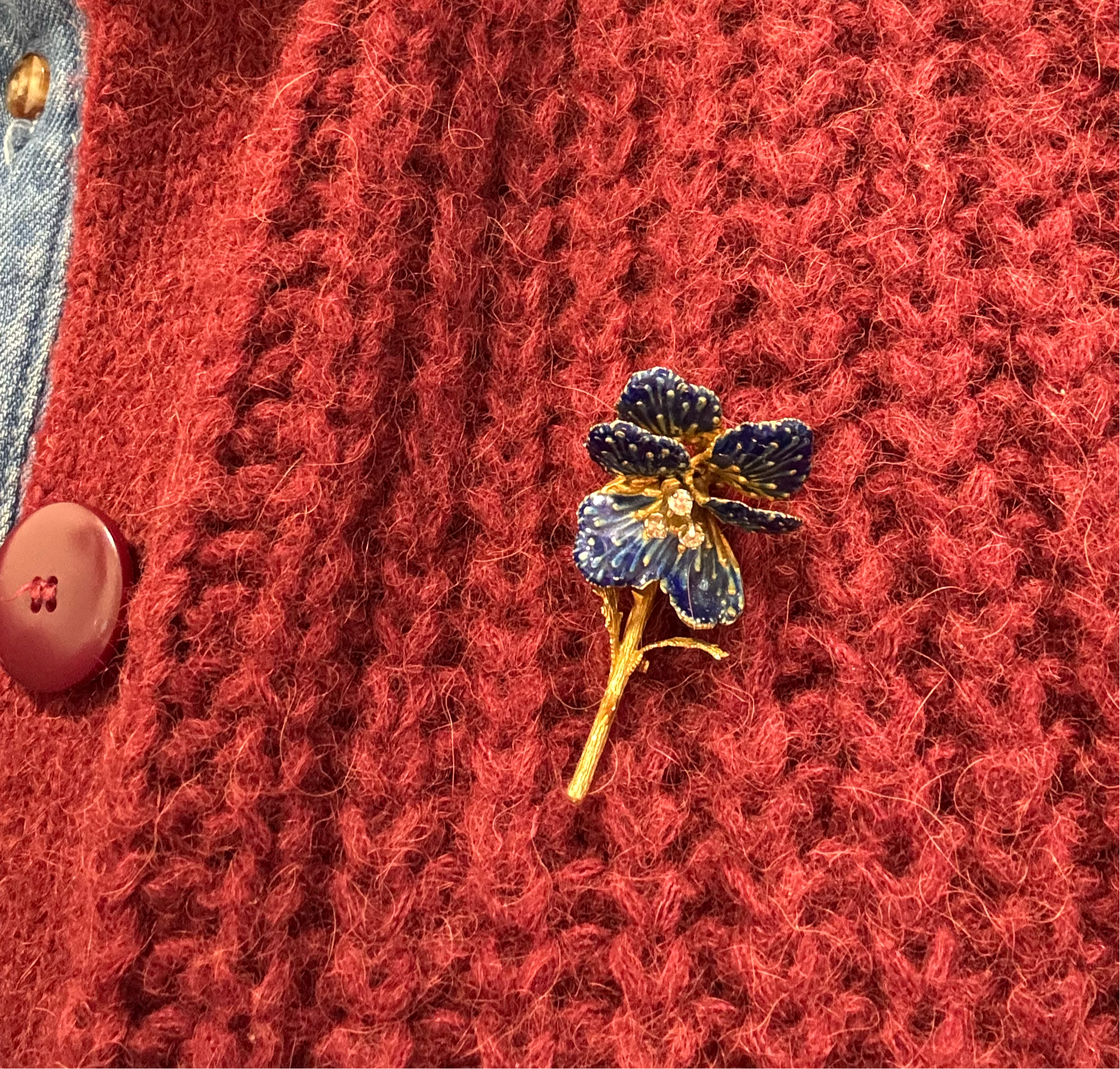 Broche « fleur bleue » Édouard Richards