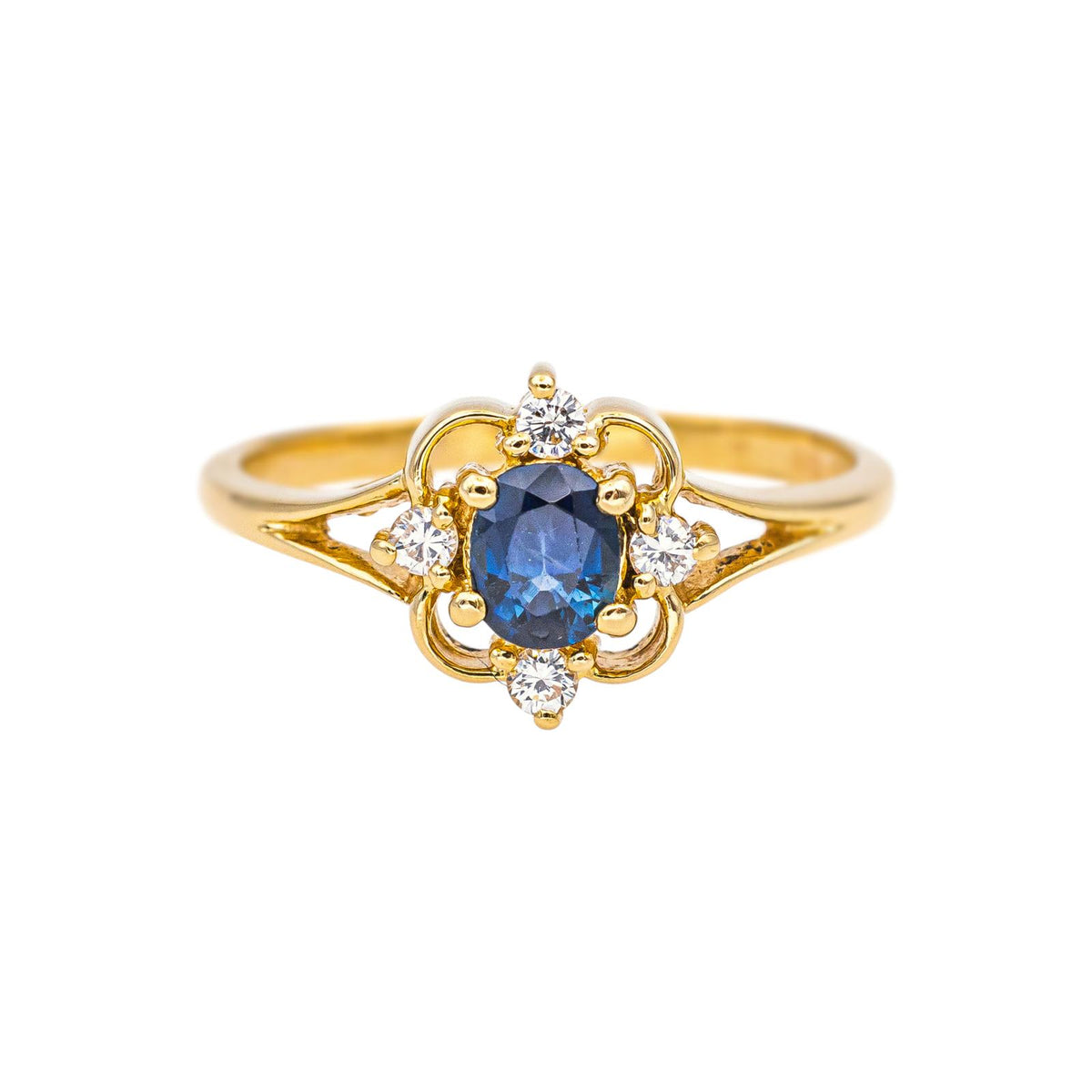 Bague Or jaune Saphir