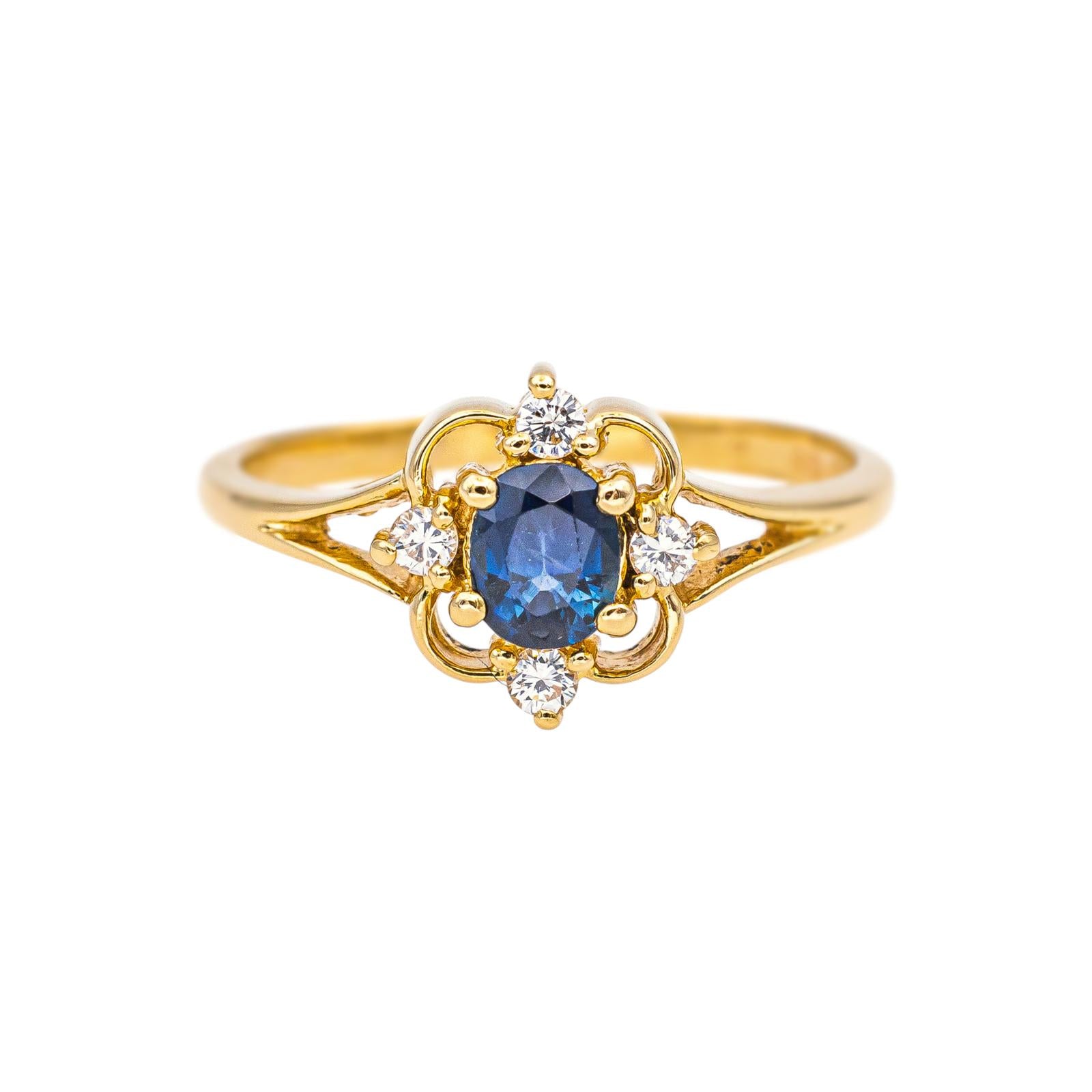 Bague Or jaune Saphir