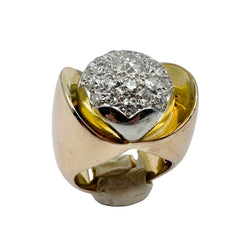 Bague Dôme en or jaune et diamants