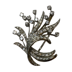 Broche Clip en or blanc et diamants