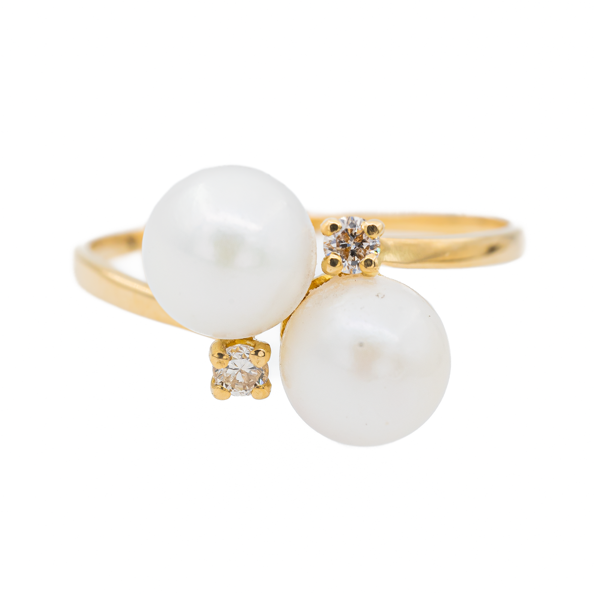 Bague Toi & Moi Or jaune Perle