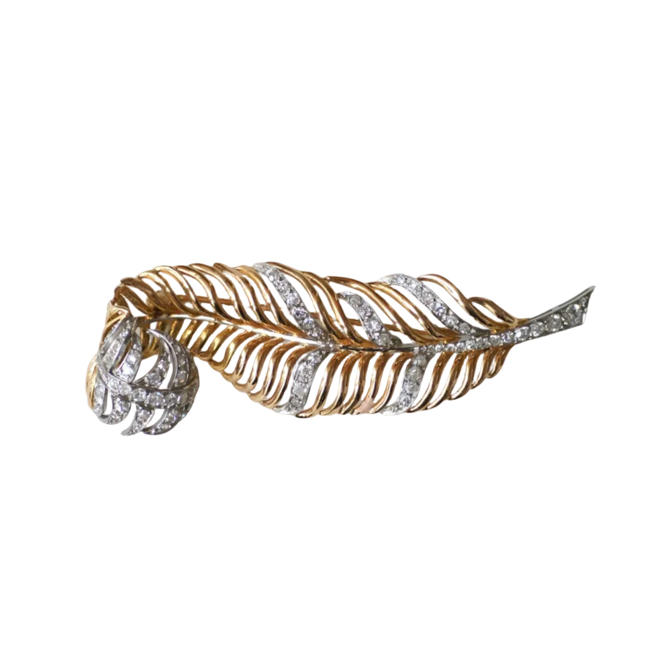 Broche Épingle en or rose, platine et diamants