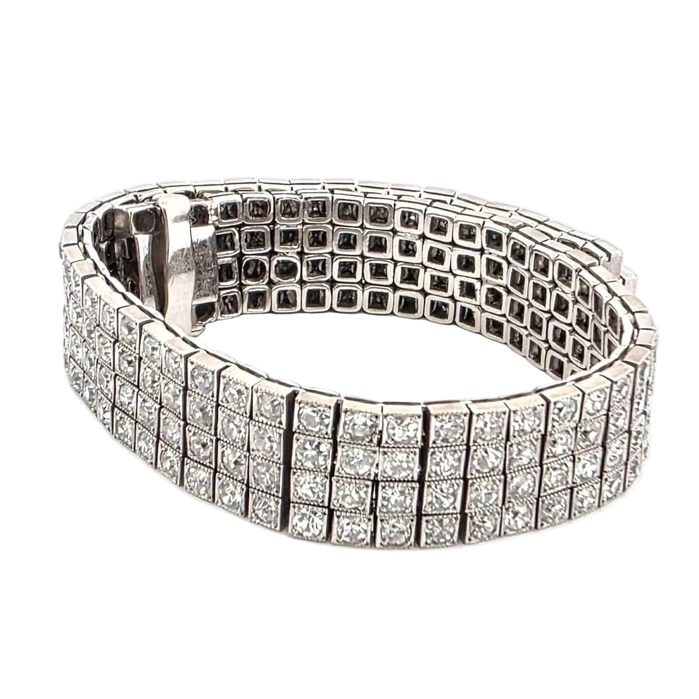Bracelet Ligne S.J PHILLIPS LTD. en platine et diamants