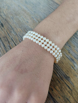 Bracelet en or et perles