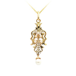 Pendentif en or jaune et perles