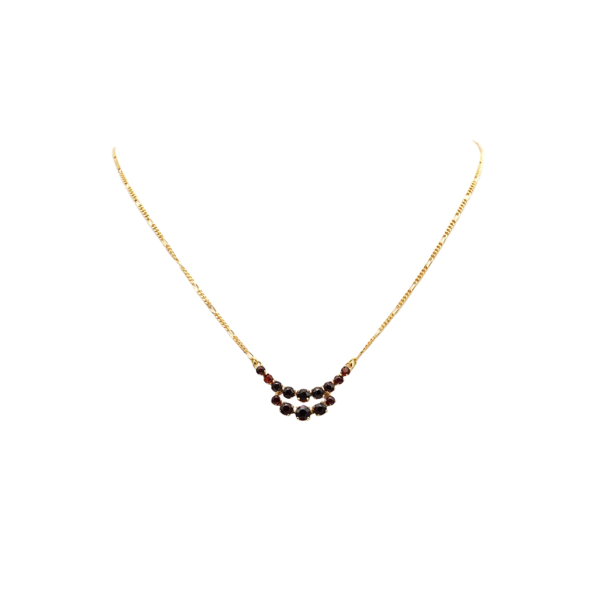 Collier Pendentif en or jaune et grenats